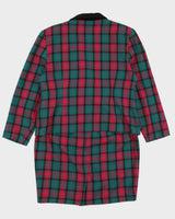 Vintage 90s Sin May Pink &amp; Green Plaid Double Breasted Skirt Suit - M/L