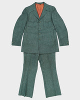 Vintage 70s Royal Crown Green Two Piece Suit - W34 L32