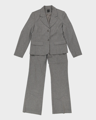 Vintage 90s Jones Grey Pinstripe Two Piece Suit - S