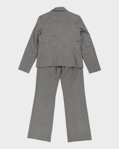 Vintage 90s Jones Grey Pinstripe Two Piece Suit - S