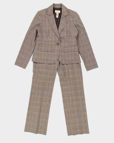 Y2K 00s Yzza Brown Plaid Two Piece Suit - M