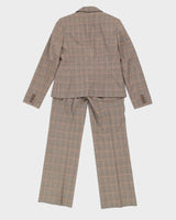 Y2K 00s Yzza Brown Plaid Two Piece Suit - M