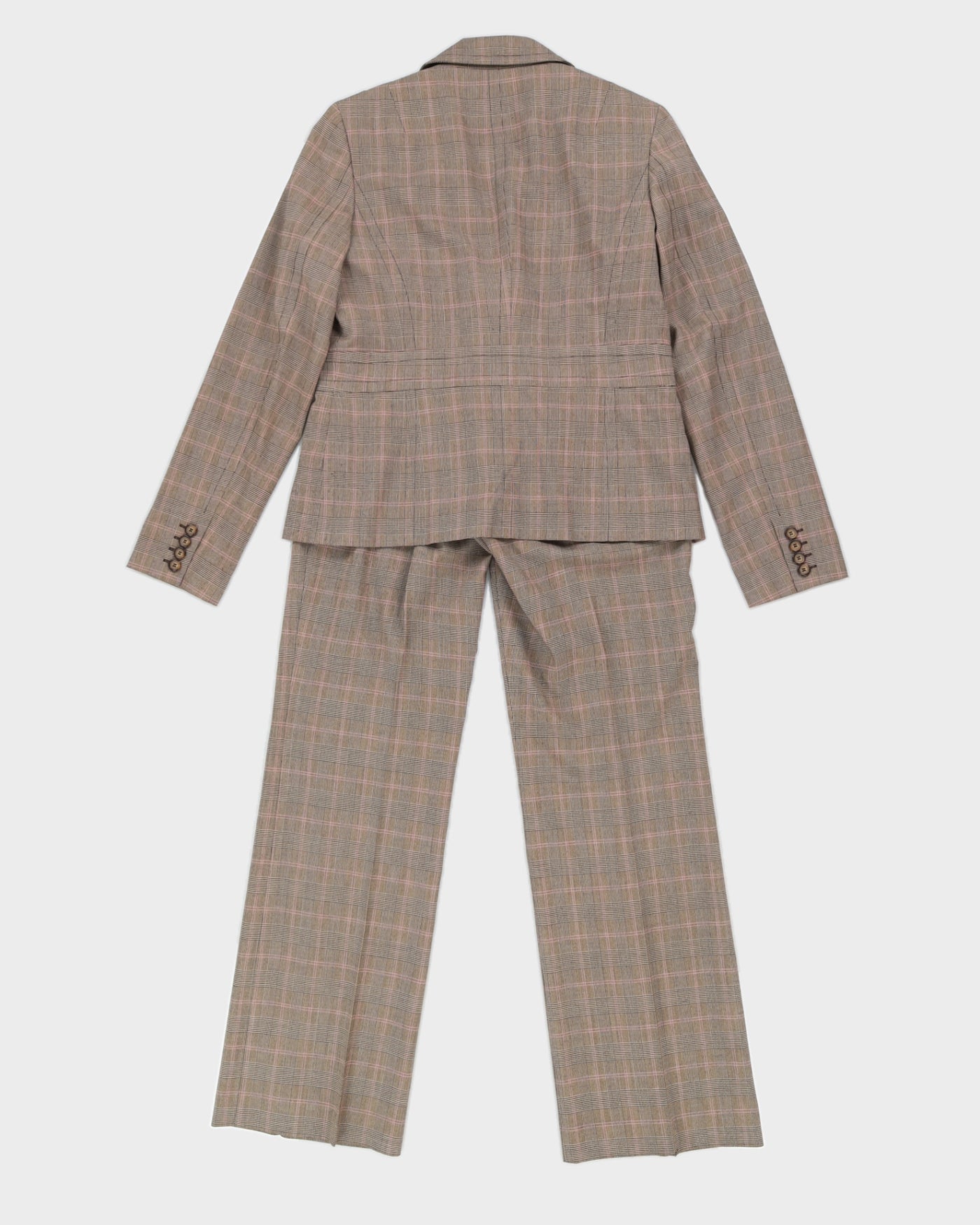 Y2K 00s Yzza Brown Plaid Two Piece Suit - M