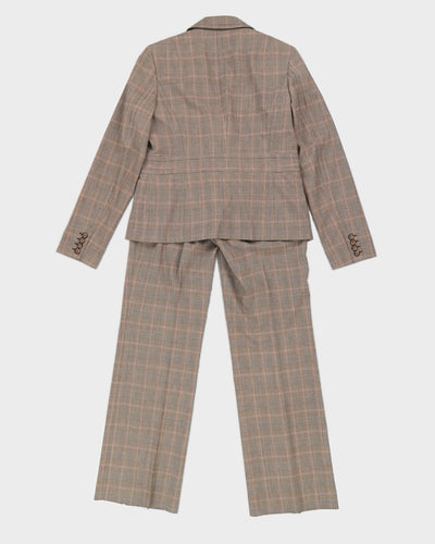 Y2K 00s Yzza Brown Plaid Two Piece Suit - M