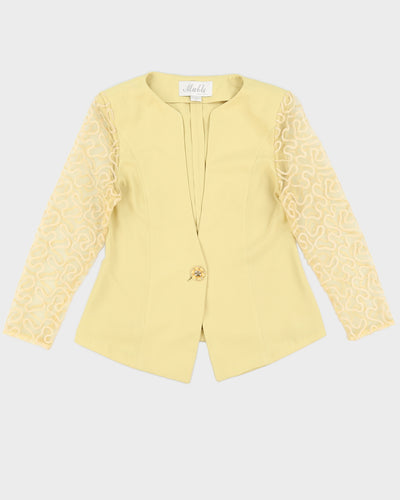 Vintage 90s Mable Yellow Three Piece Skirt Suit - M