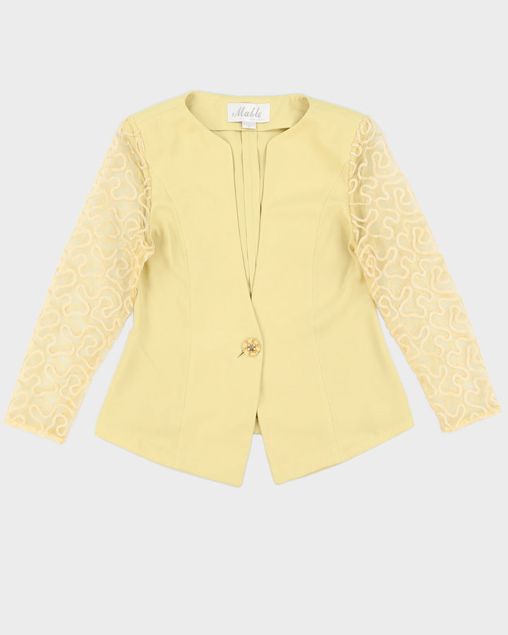 Vintage 90s Mable Yellow Three Piece Skirt Suit - M