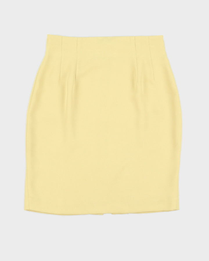Vintage 90s Mable Yellow Three Piece Skirt Suit - M