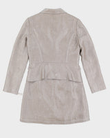 Y2K 00s Sandra Angelozzi Greige Skirt Suit - M
