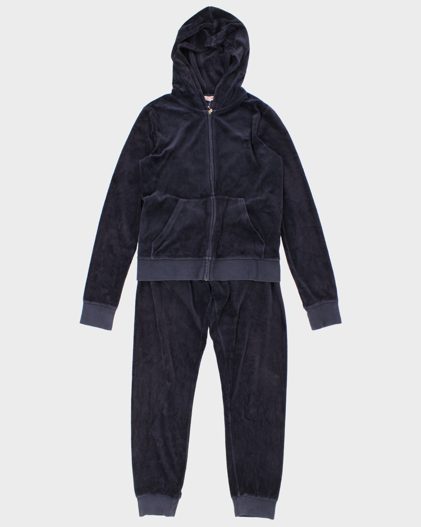 Y2K 00s Juicy Couture Navy Velour 2 Piece Tracksuit - M/L