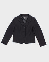 Ann Taylor Navy Textured Suit Jacket and Skirt Set - M