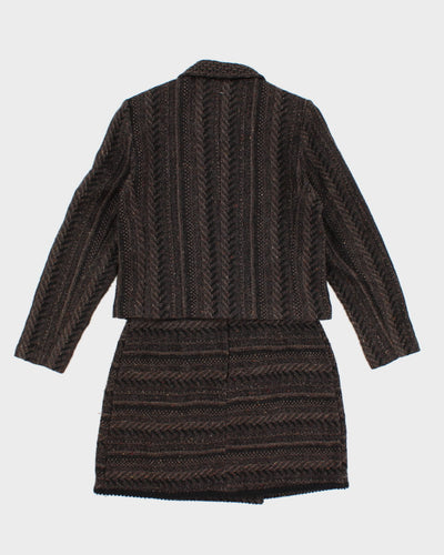 Vintage Wool Blend Suit Jacket and Mini Skirt Set - XS