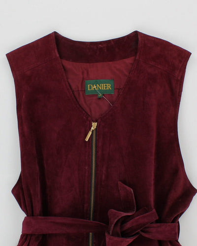 Danier Purple Suede Two Piece Skirt Suit - UK 16 / L