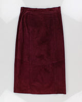 Danier Purple Suede Two Piece Skirt Suit - UK 16 / L