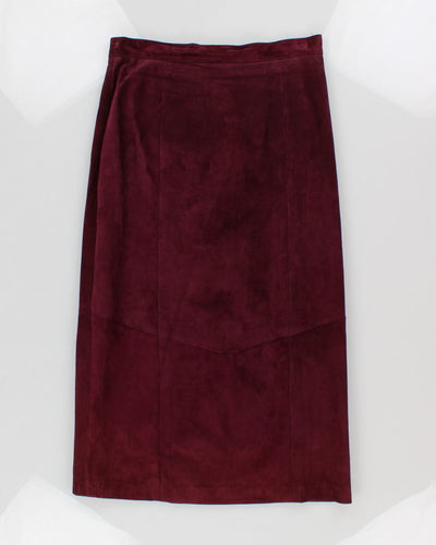 Danier Purple Suede Two Piece Skirt Suit - UK 16 / L
