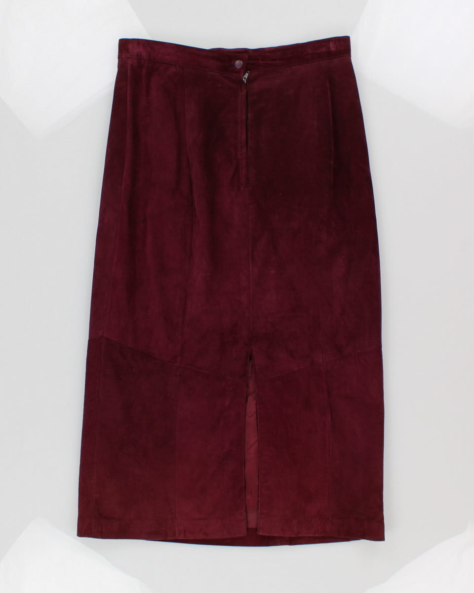 Danier Purple Suede Two Piece Skirt Suit - UK 16 / L
