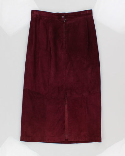 Danier Purple Suede Two Piece Skirt Suit - UK 16 / L