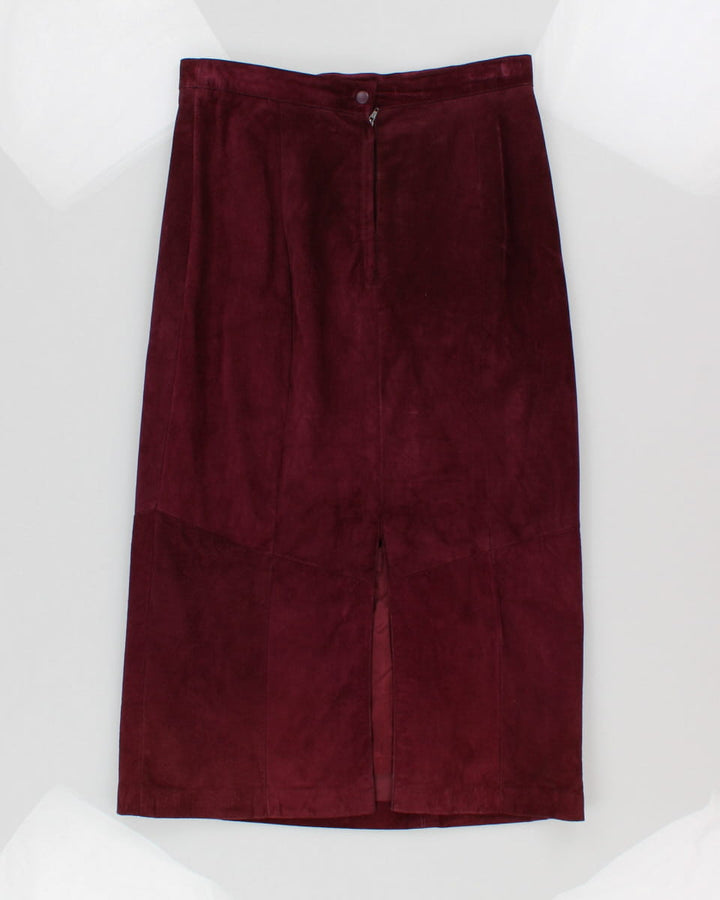 Danier Purple Suede Two Piece Skirt Suit - UK 16 / L