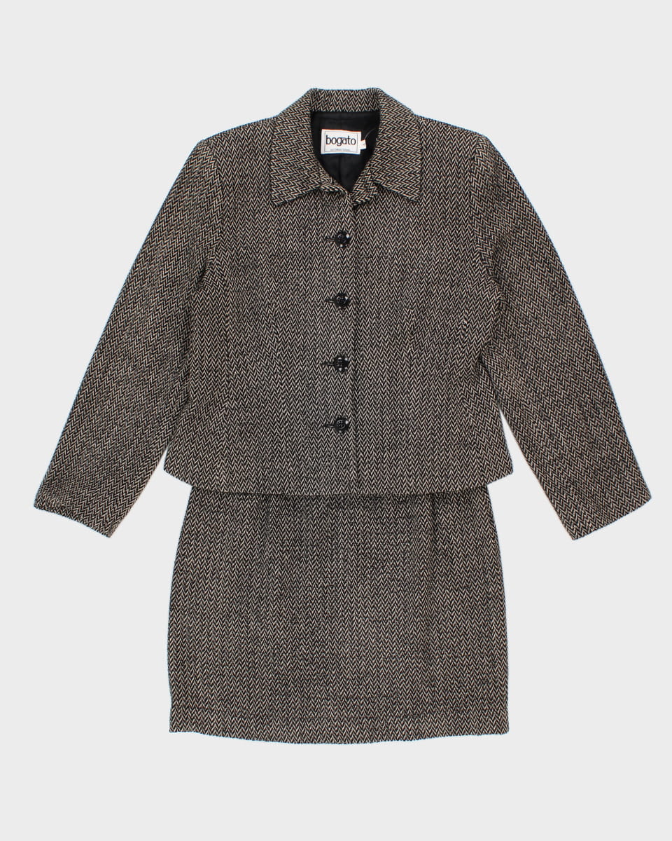 Vintage Bogato Wool Blend Skirt Suit - M