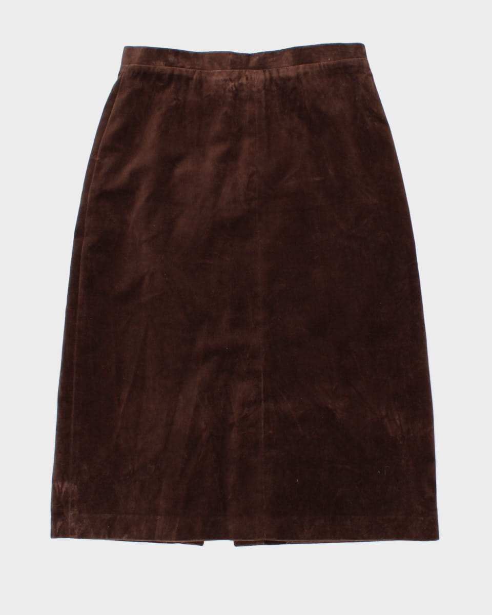 Vintage 80s Eaton Velvet Skirt Suit - M
