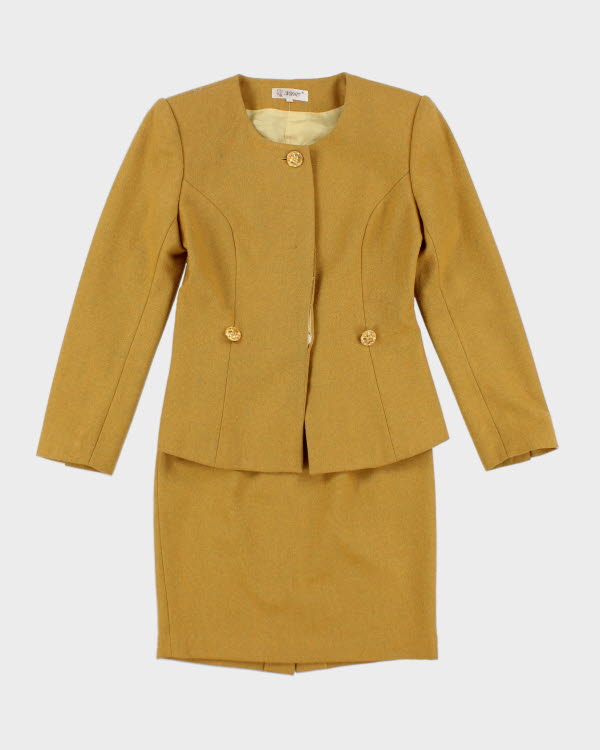 Vintage Yellow Skirt Suit - S