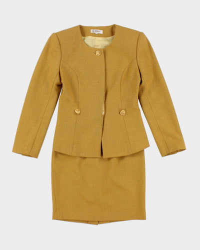Vintage Yellow Skirt Suit - S