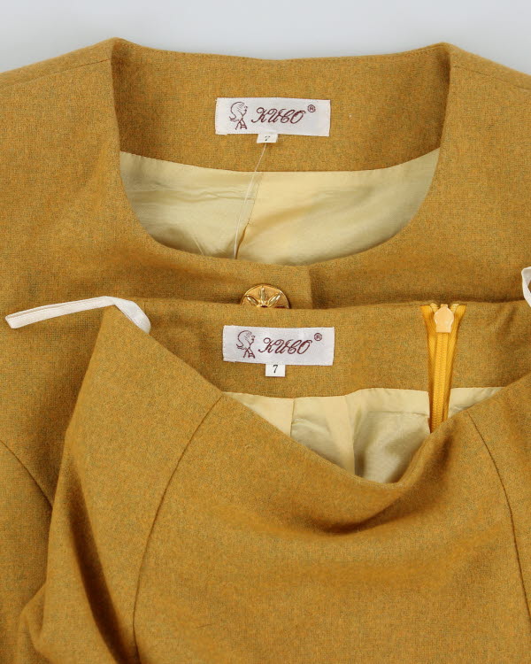 Vintage Yellow Skirt Suit - S