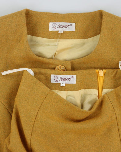 Vintage Yellow Skirt Suit - S