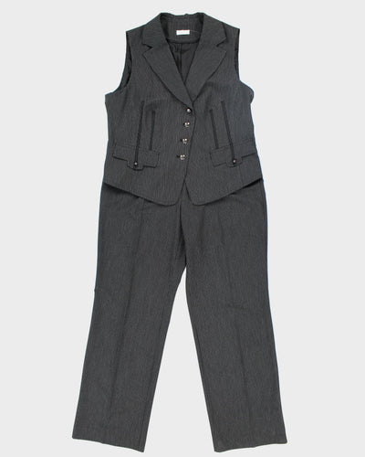Vintage 90s Bonita Lace-up Detail Sleeveless Suit - L