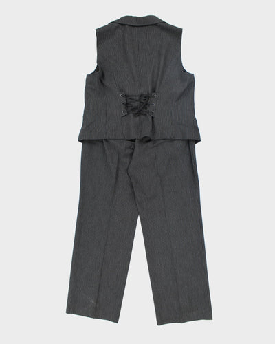 Vintage 90s Bonita Lace-up Detail Sleeveless Suit - L