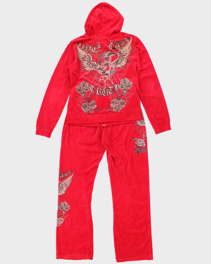 Vintage Y2K Los Angeles Gothic Graphic Printed Track Suit - L