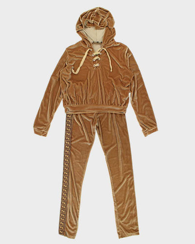 Vintage Y2K Fendi Gold Trimming Two Set Tracksuit - L