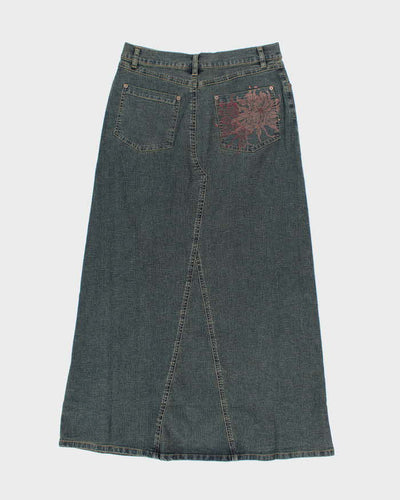 Vintage Y2k 00s Wallis Denim Blazer & Denim Maxi Skirt Two Piece - M