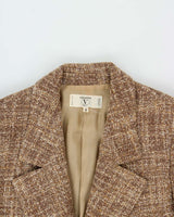 Vintage 1980s Women's Valentino Miss V Tweed Wool Two-Piece Blazer &amp; Skirt Suit - L