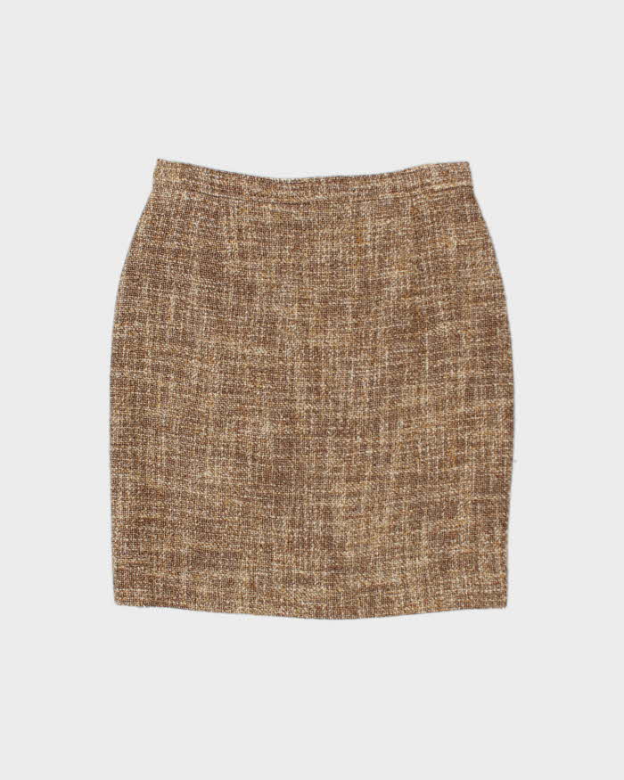 Vintage 1980s Women's Valentino Miss V Tweed Wool Two-Piece Blazer &amp; Skirt Suit - L