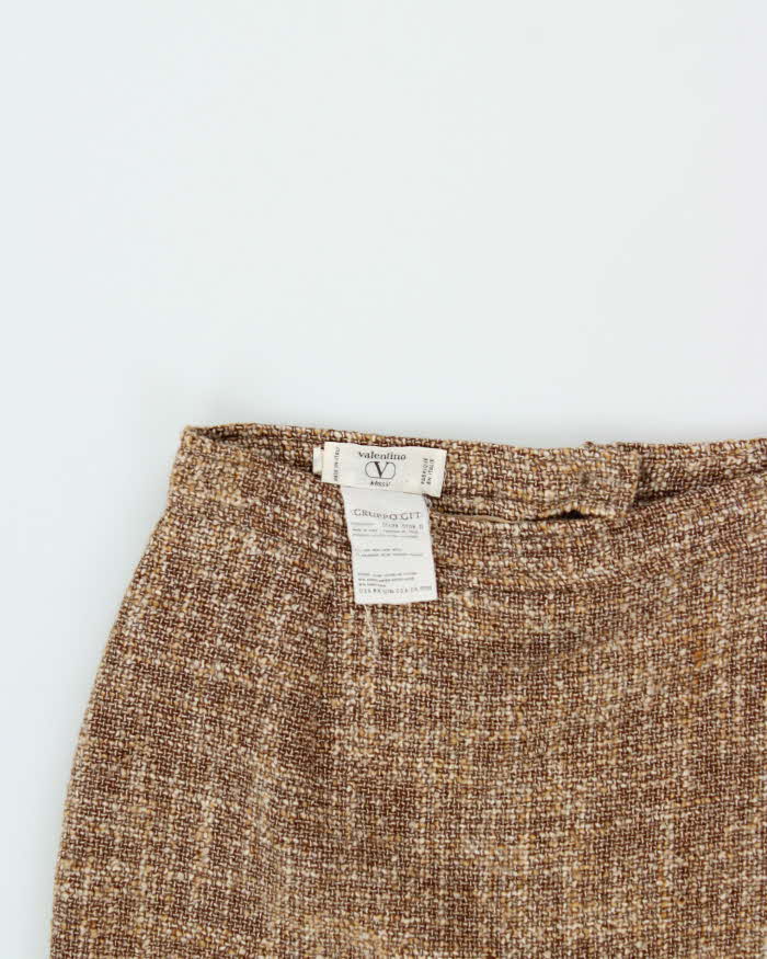 Vintage 1980s Women's Valentino Miss V Tweed Wool Two-Piece Blazer &amp; Skirt Suit - L