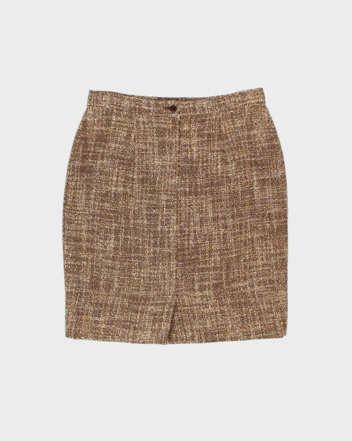 Vintage 1980s Women's Valentino Miss V Tweed Wool Two-Piece Blazer & Skirt Suit - L