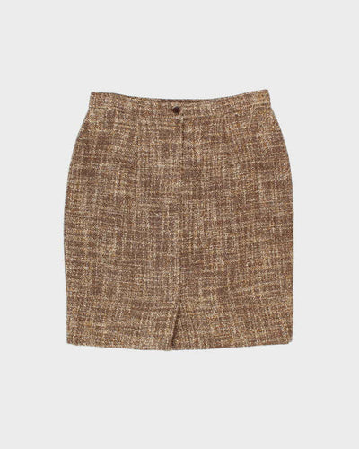 Vintage 1980s Women's Valentino Miss V Tweed Wool Two-Piece Blazer & Skirt Suit - L