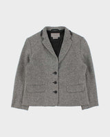 Vintage Women's Jaeger Grey Wool Two-Piece Skirt Suit - S