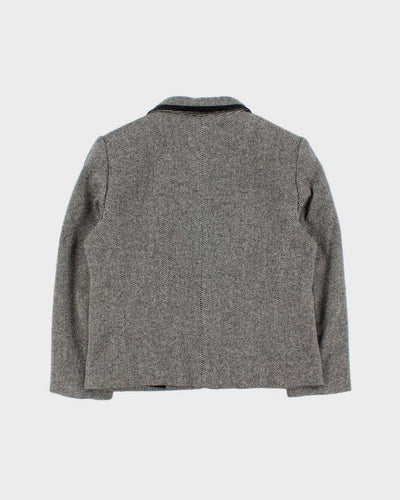 Vintage Women's Jaeger Grey Wool Two-Piece Skirt Suit - S