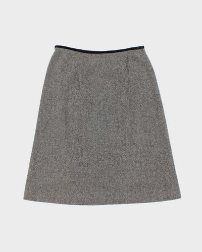 Vintage Women's Jaeger Grey Wool Two-Piece Skirt Suit - S