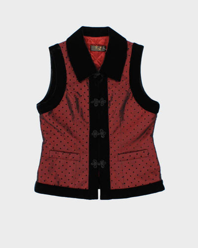 Vintage Northern Hemisphere Iridescent Velvet Trim Skirt Suit - S