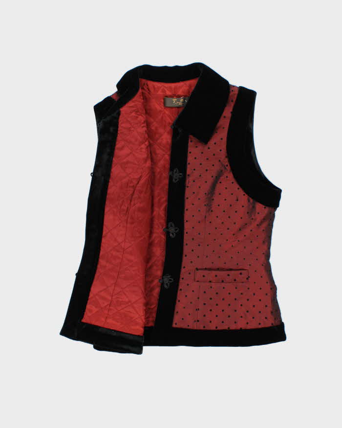 Vintage Northern Hemisphere Iridescent Velvet Trim Skirt Suit - S