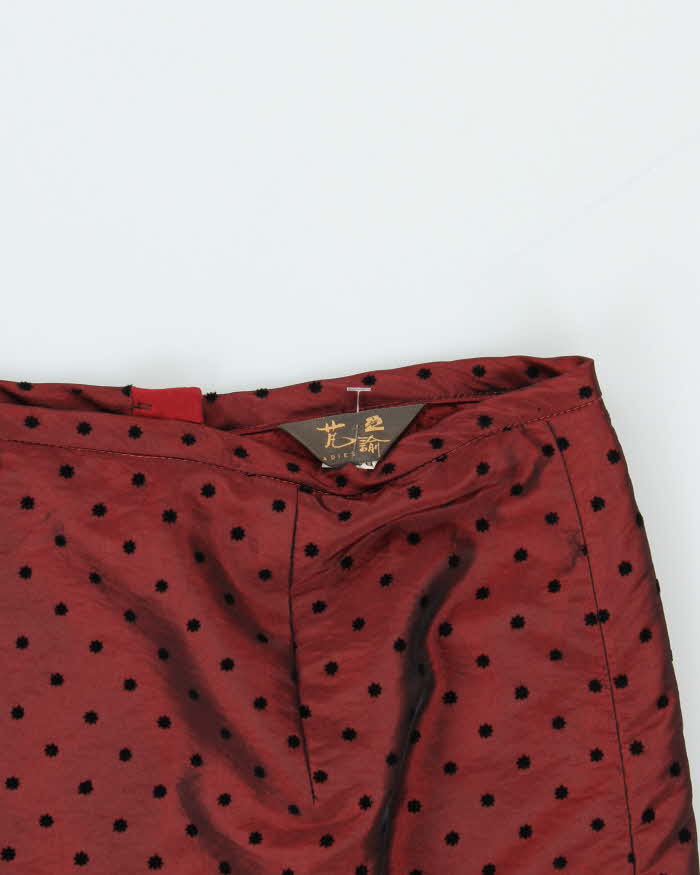 Vintage Northern Hemisphere Iridescent Velvet Trim Skirt Suit - S