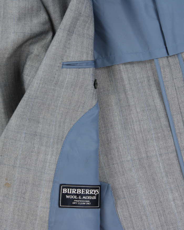 Vintage 1990s Burberry Japan Women's Wool &amp; Mohair Single Breasted Blazer - M