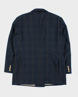 Vintage 1990s Burberry Japan Wool Check Women's Double Breasted Oversized Blazer - L