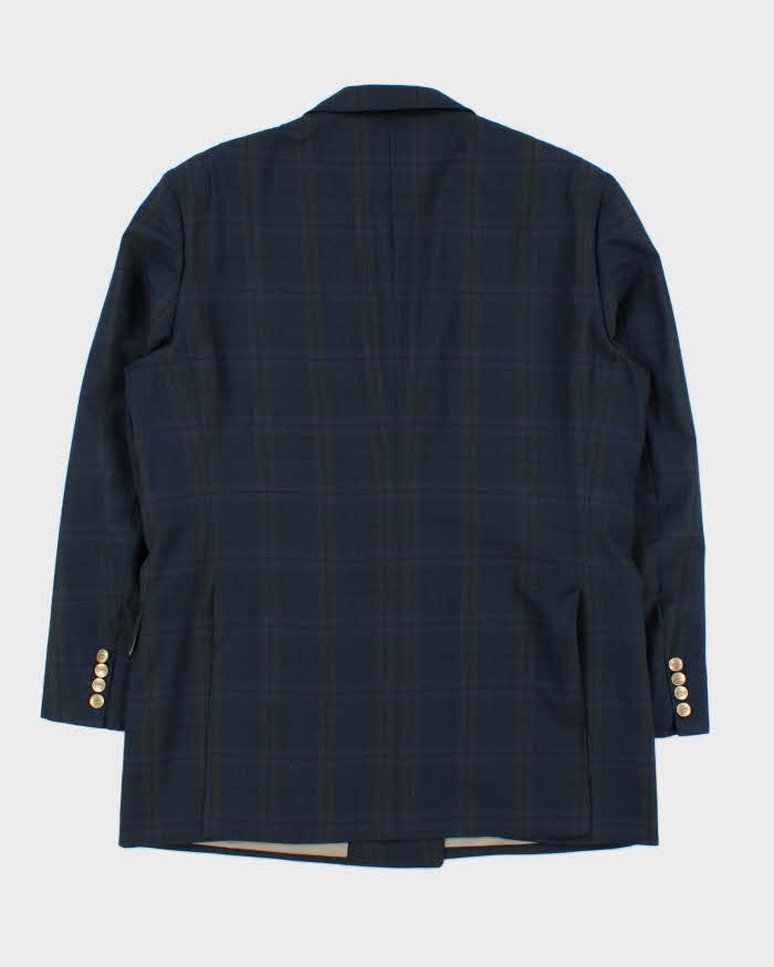 Vintage 1990s Burberry Japan Wool Check Women's Double Breasted Oversized Blazer - L
