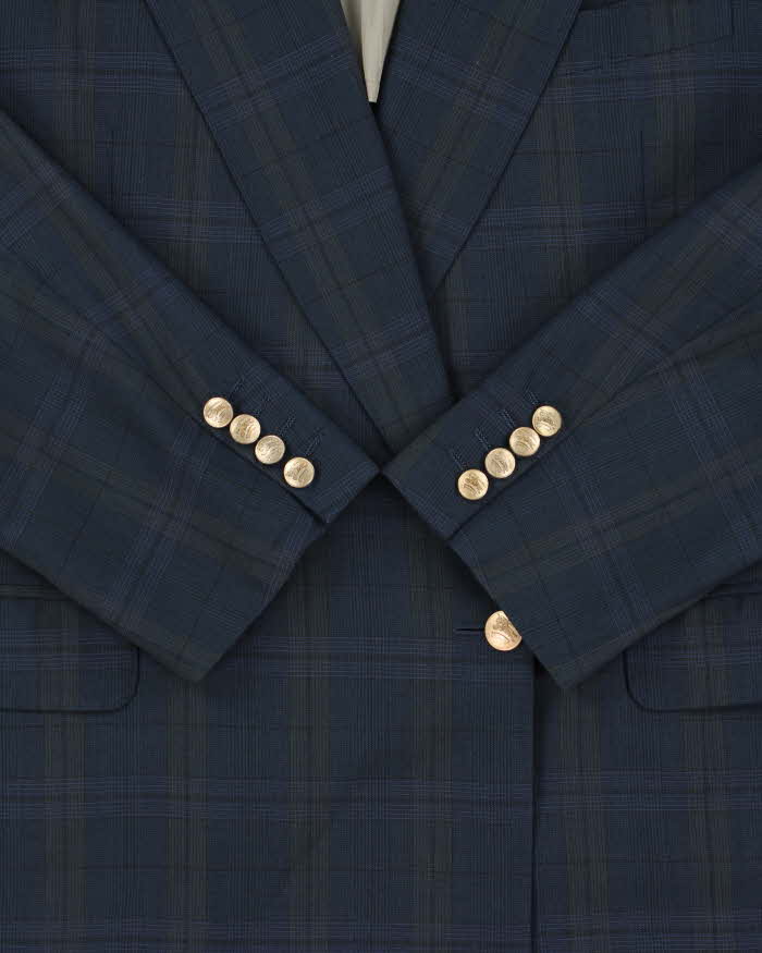 Vintage 1990s Burberry Japan Wool Check Women's Double Breasted Oversized Blazer - L