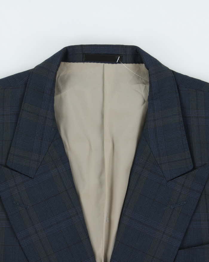 Vintage 1990s Burberry Japan Wool Check Women's Double Breasted Oversized Blazer - L
