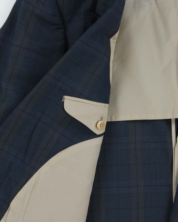 Vintage 1990s Burberry Japan Wool Check Women's Double Breasted Oversized Blazer - L