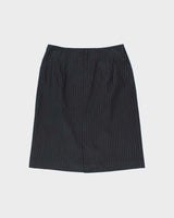 Vintage Y2K 00s Via Roma Women's Wool Blend Pin Striped Contrast Stitch Two-Piece Skirt Suit - M